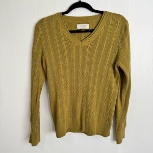 Sonoma Olive Cable Knit Sweater